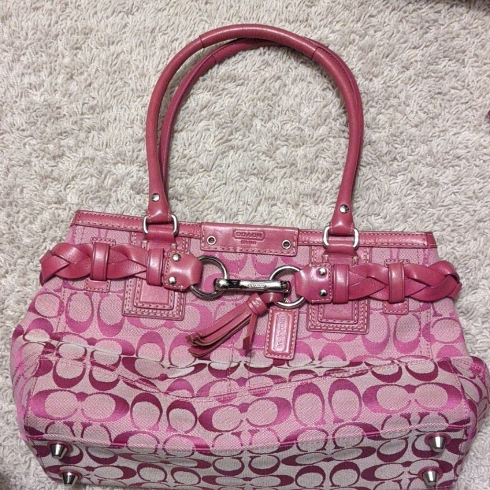 Pink Signature C Coach Bag